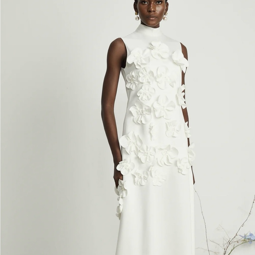 Miss Rosier Magali White sleeveless maxi dress